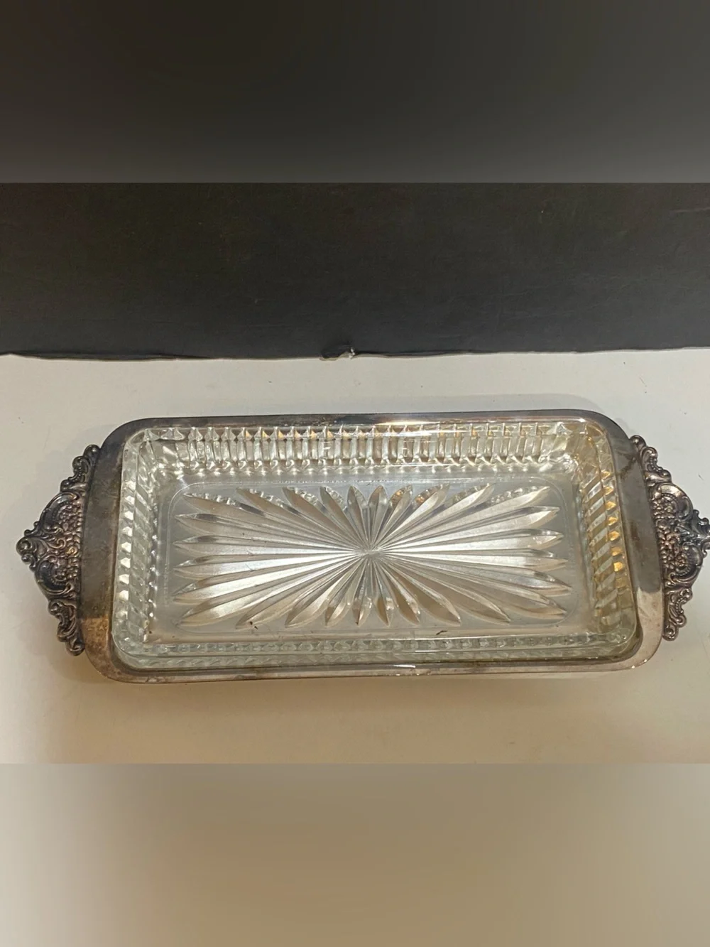 Vintage Wallace Baroque Silverplate Rectangular Tray No 12 No Lid